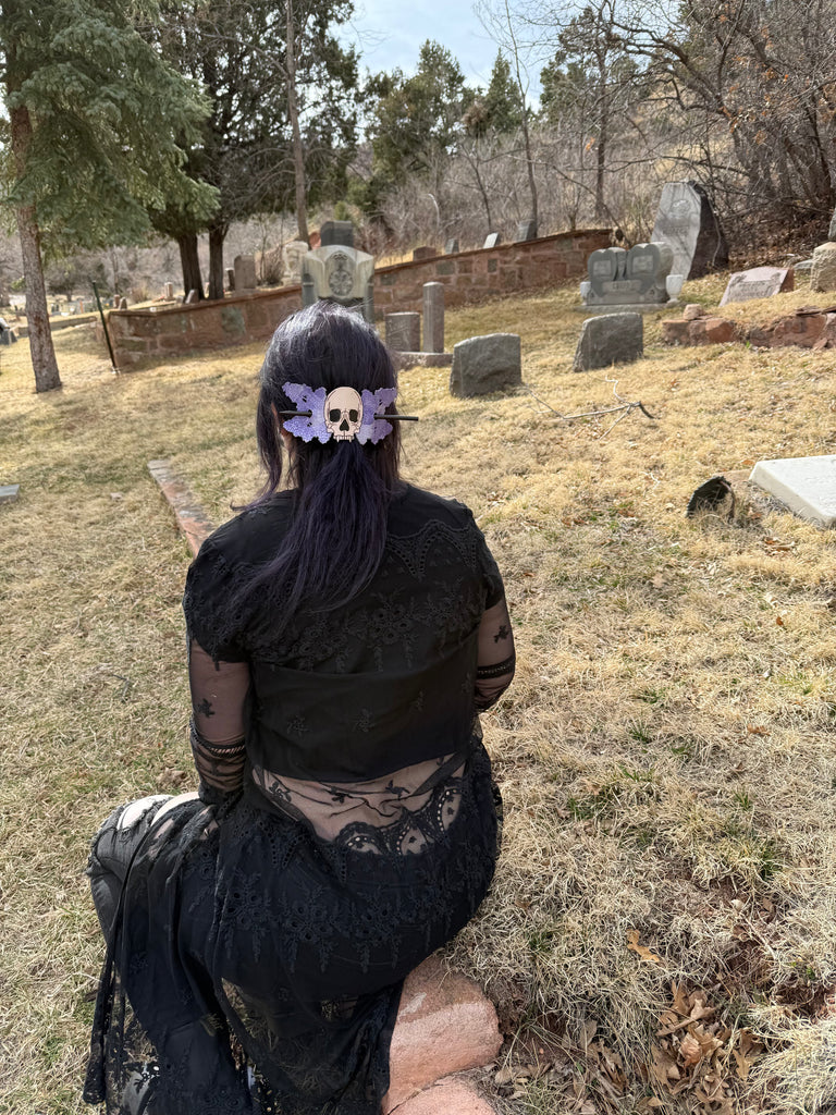 Nosferatu Inspired Vampire and Lilac Hair Slide