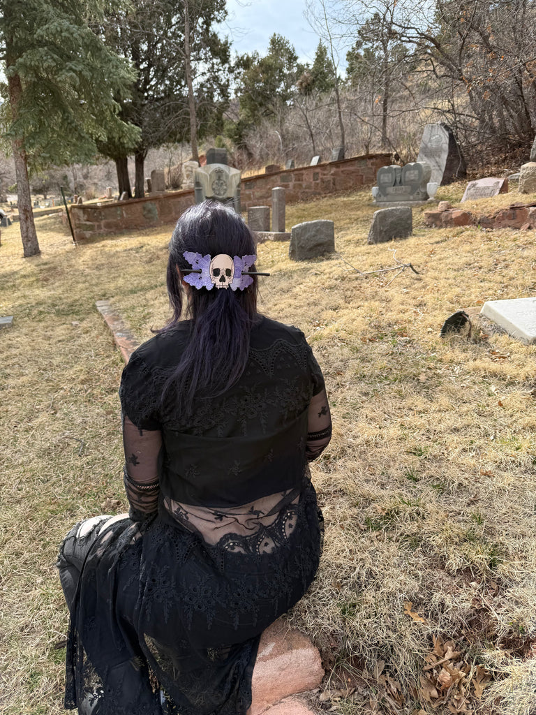 Nosferatu Inspired Vampire and Lilac Hair Slide
