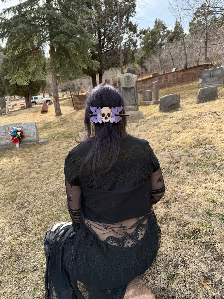 Nosferatu Inspired Vampire and Lilac Hair Slide
