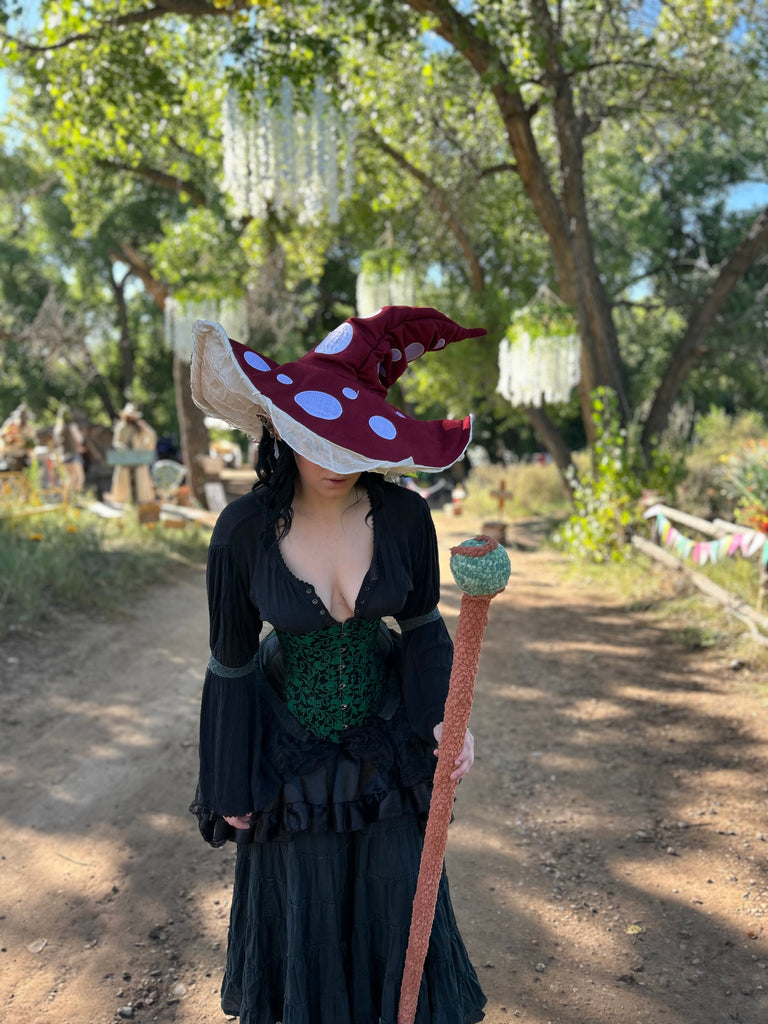 Adorable Burgundy Mushroom Hat