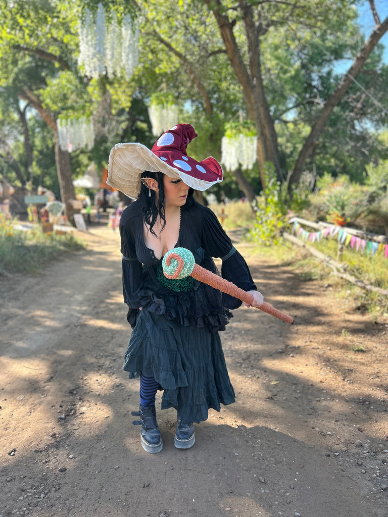 Adorable Burgundy Mushroom Hat