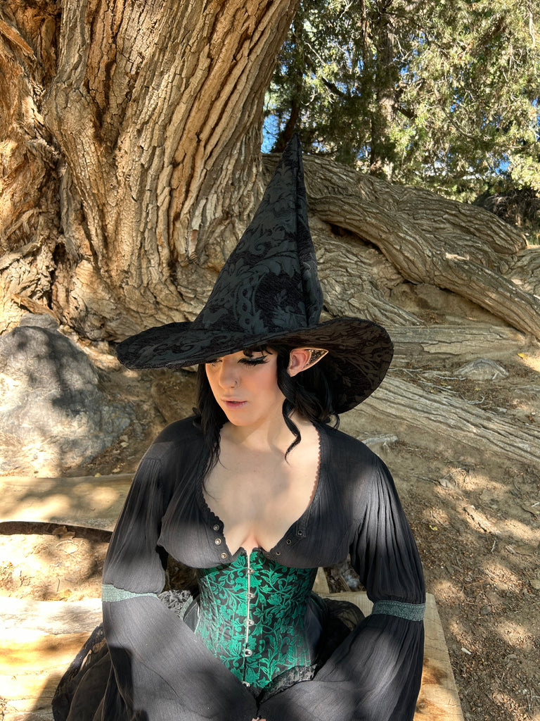 Black on Black Tapestry Witch Hat