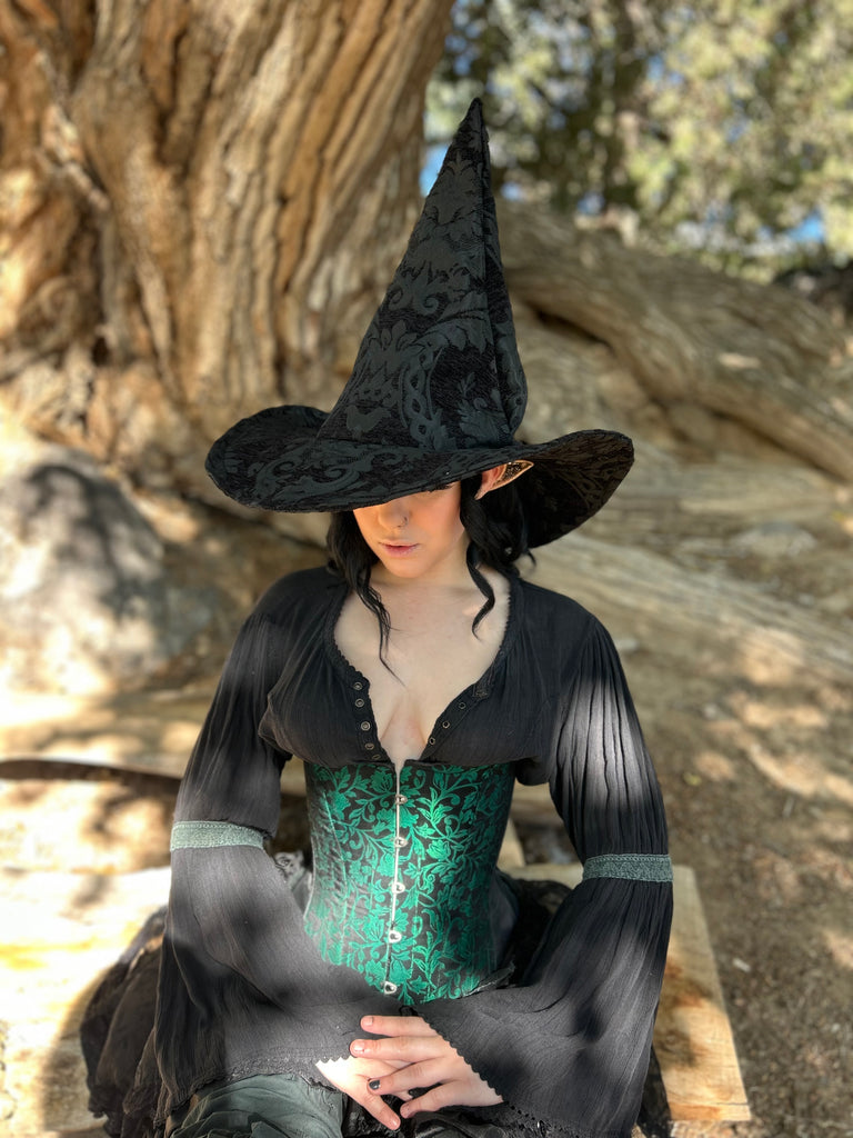 Black on Black Tapestry Witch Hat