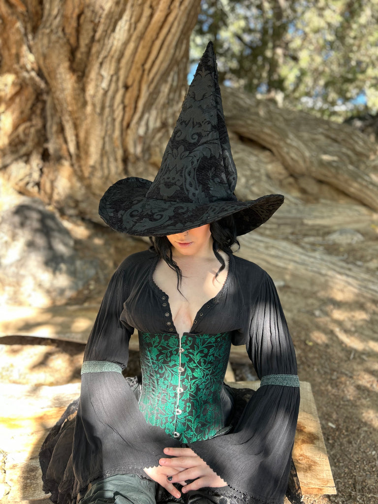 Black on Black Tapestry Witch Hat