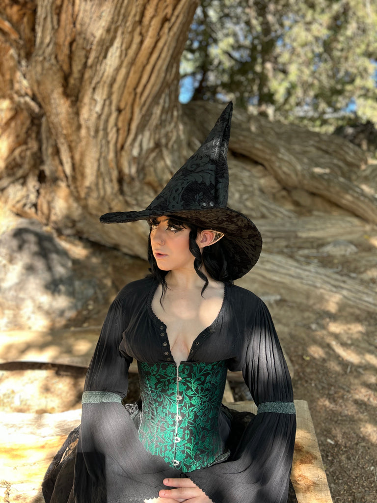 Black on Black Tapestry Witch Hat