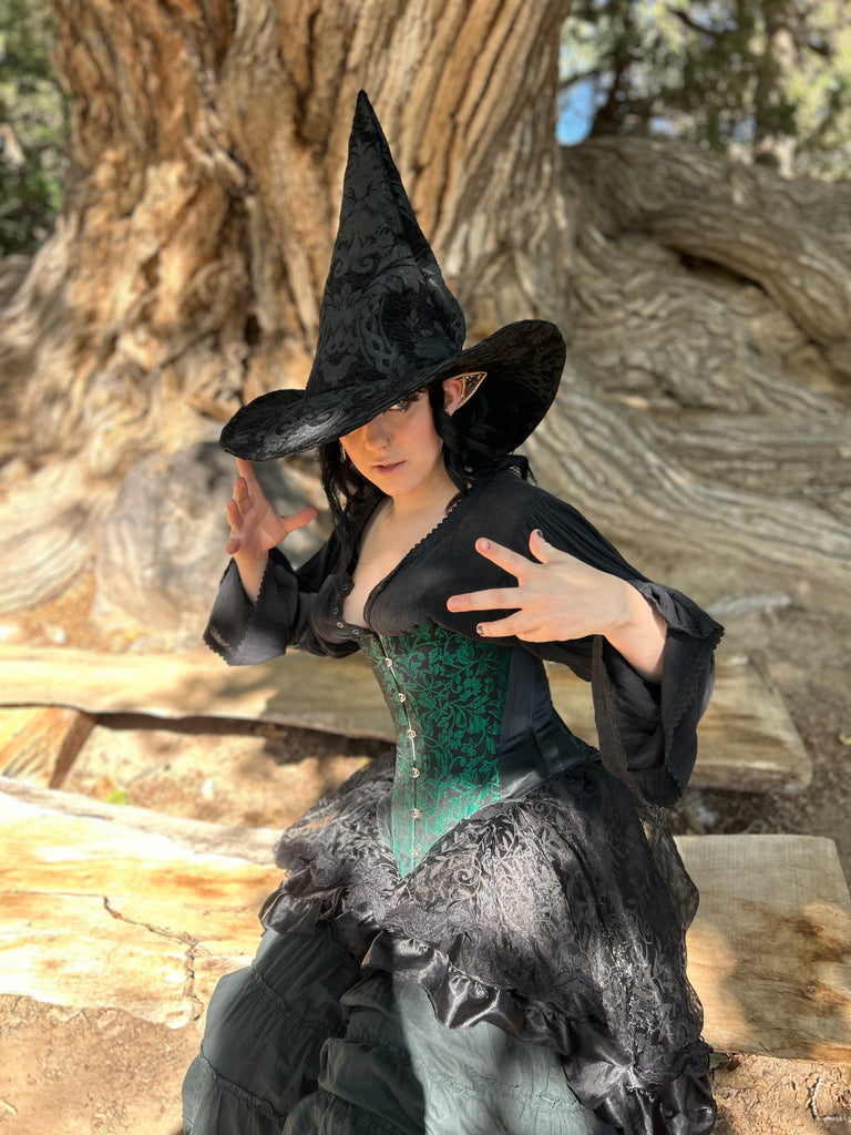 Black on Black Tapestry Witch Hat