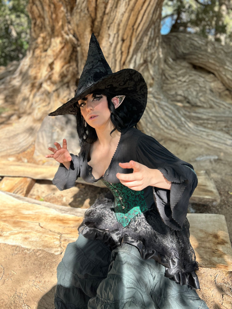 Black on Black Tapestry Witch Hat