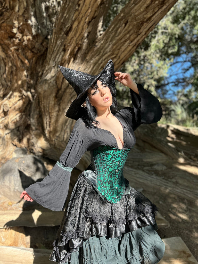 Black on Black Tapestry Witch Hat