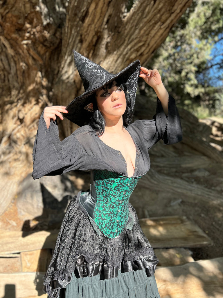 Black on Black Tapestry Witch Hat