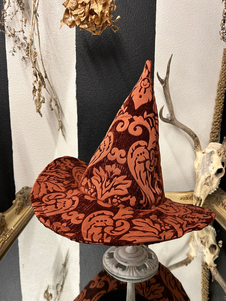 Red on Red Tapestry Witch Hat