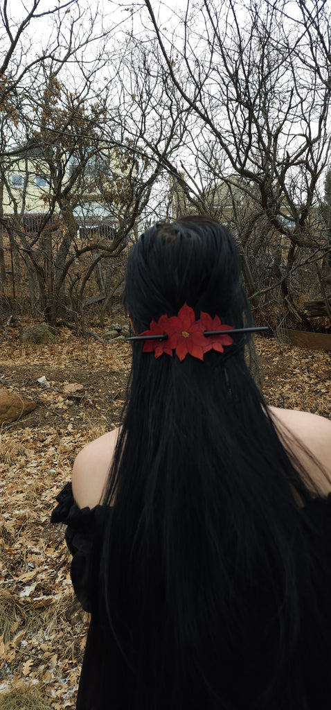 Poinsettia Hair Slide