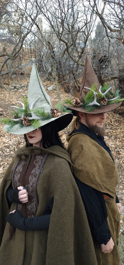 Wild Stag Sage Green Witch Hat