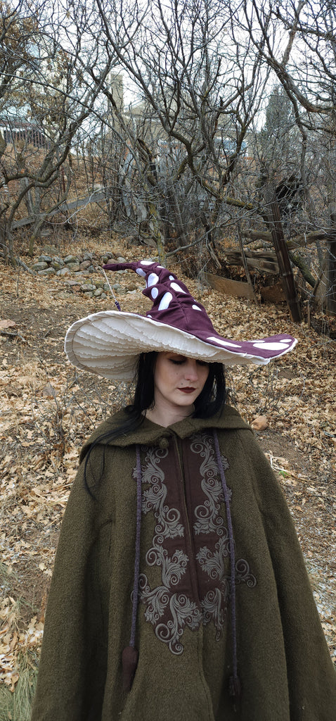 Dark Plum Purple Mushroom Hat