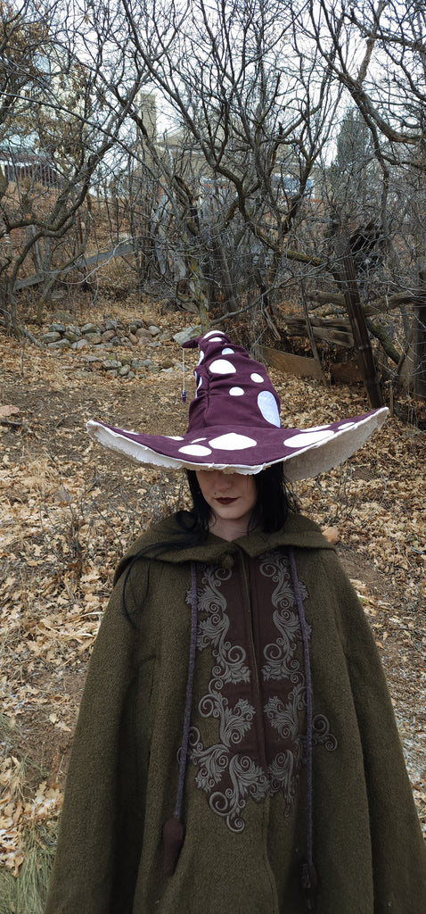 Dark Plum Purple Mushroom Hat