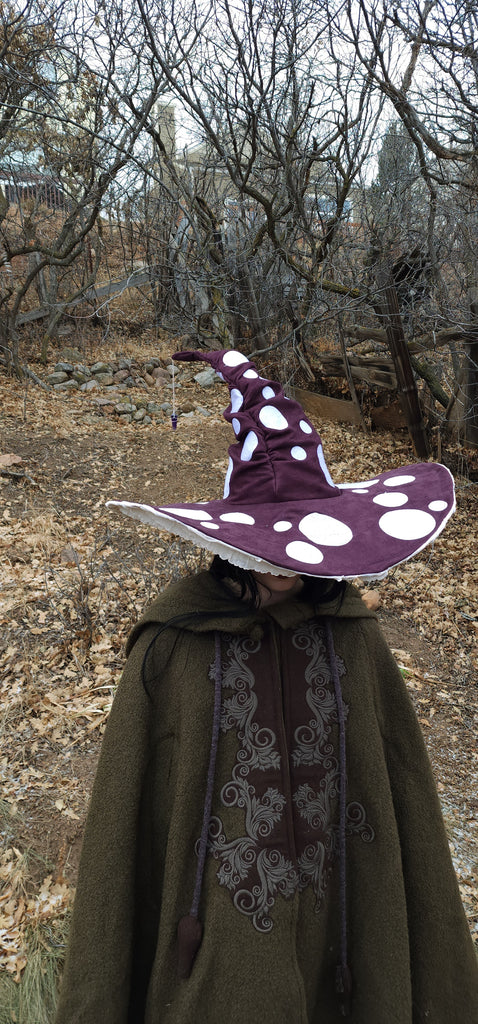 Dark Plum Purple Mushroom Hat