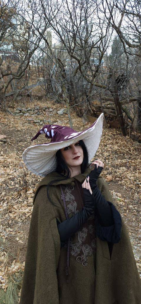 Dark Plum Purple Mushroom Hat