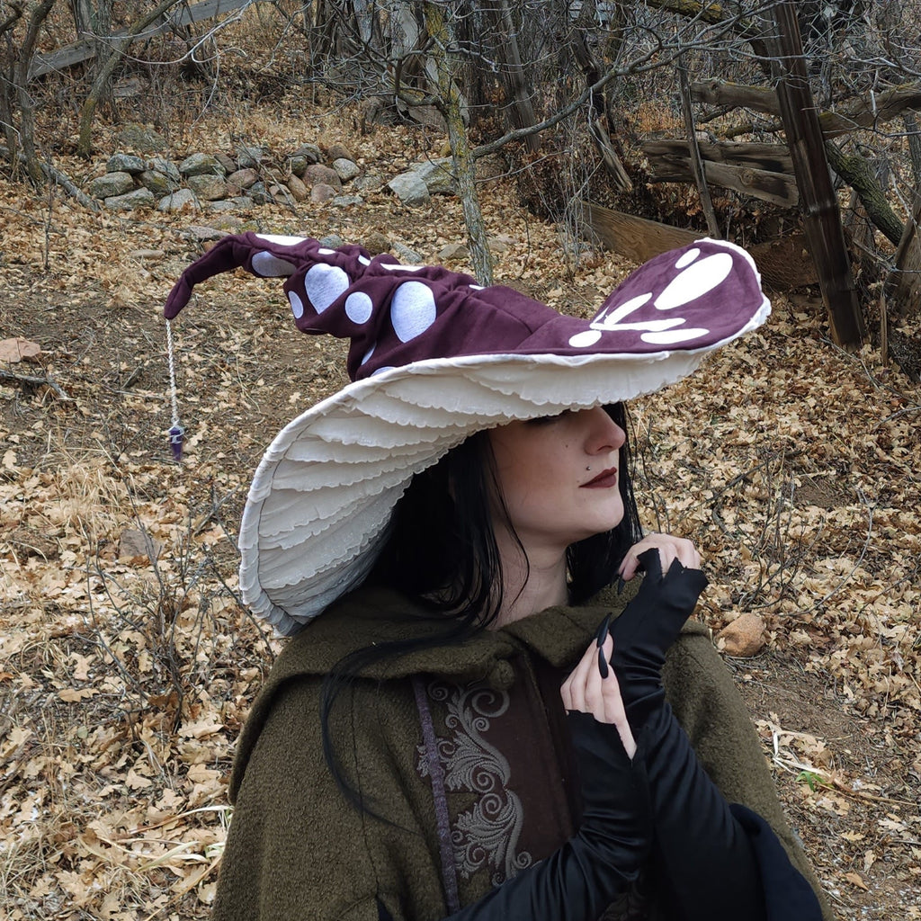 Dark Plum Purple Mushroom Hat