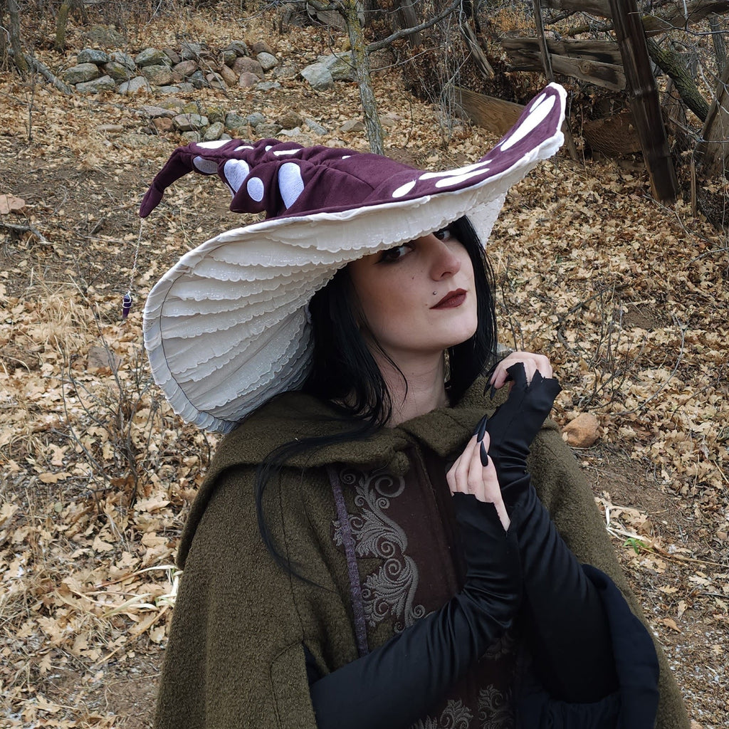 Dark Plum Purple Mushroom Hat