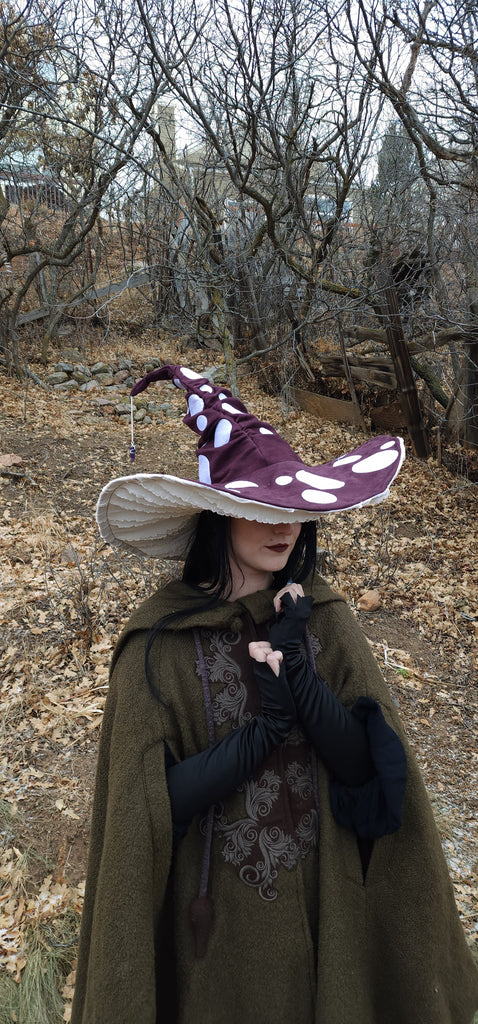 Dark Plum Purple Mushroom Hat