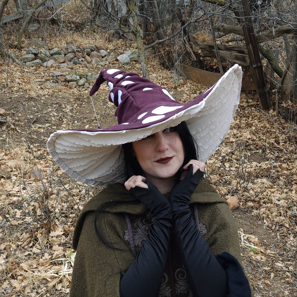 Dark Plum Purple Mushroom Hat