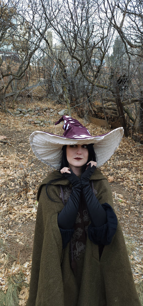 Dark Plum Purple Mushroom Hat