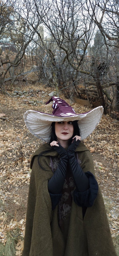 Dark Plum Purple Mushroom Hat
