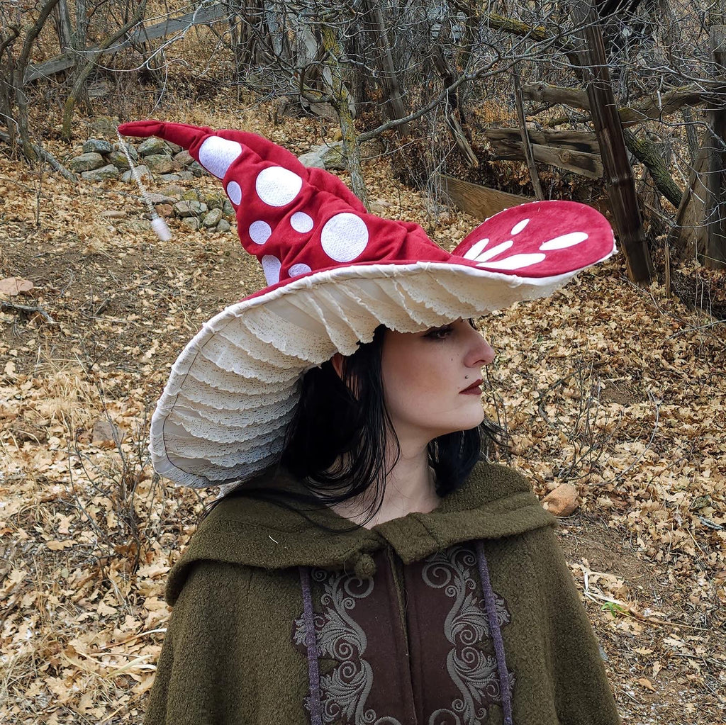 Adorable Burgundy Mushroom Hat