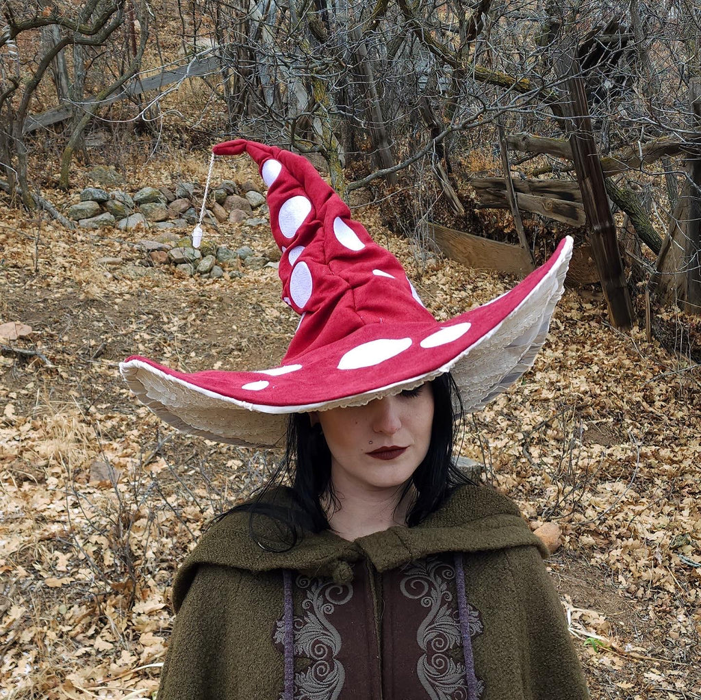 Adorable Burgundy Mushroom Hat