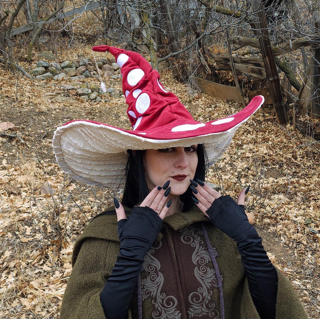 Adorable Burgundy Mushroom Hat