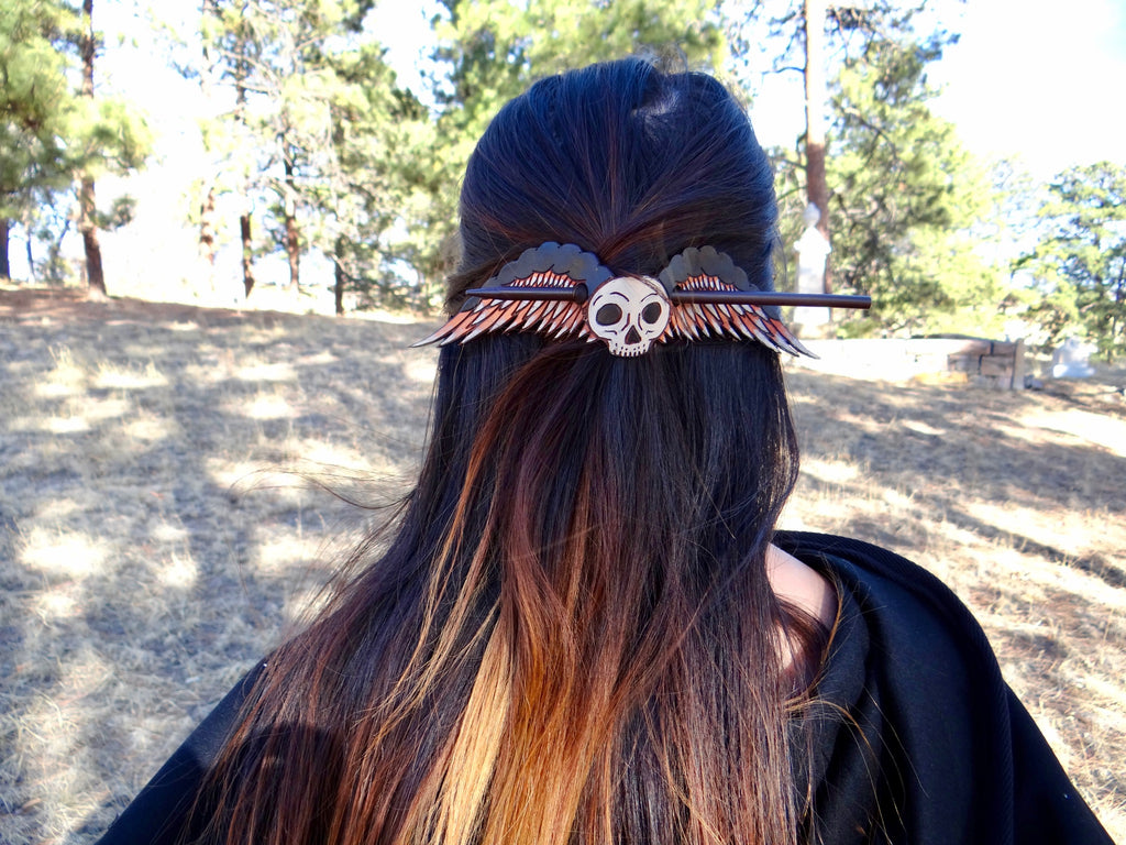 Memento Mori Hair Slide in Brown