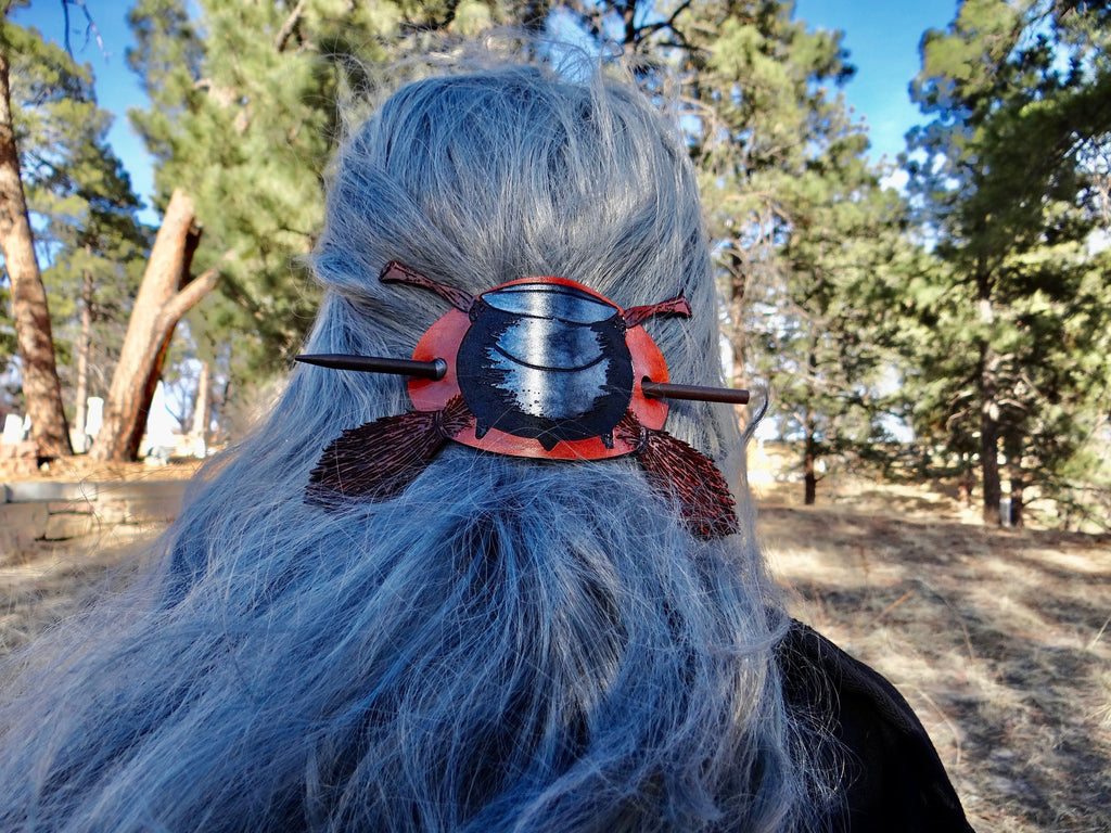 Cauldron & Broom Hair Slide