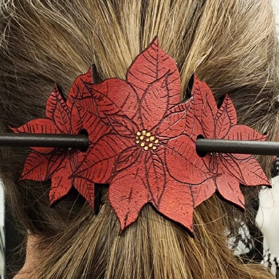 Poinsettia Hair Slide