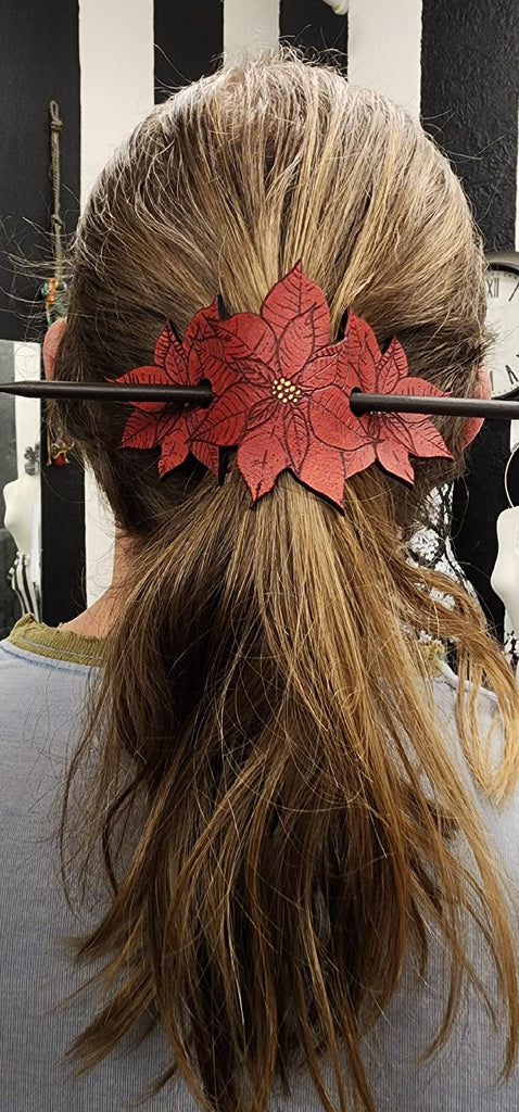 Poinsettia Hair Slide