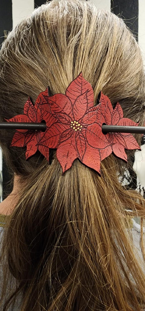 Poinsettia Hair Slide