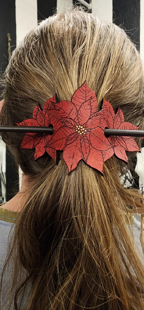 Poinsettia Hair Slide